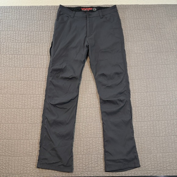 Wrangler ATG Pants Men 33x32 Gray Fleece Lined Hiking Outdoor Work Nylon *FLAW - Picture 1 of 13